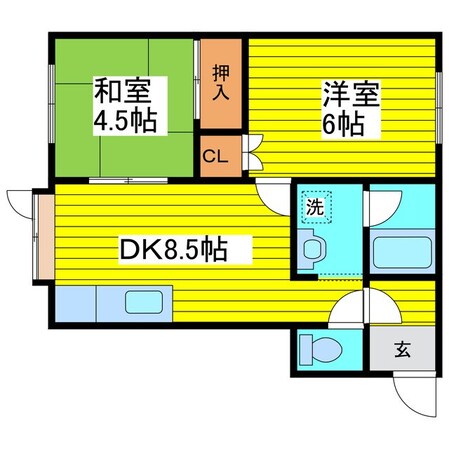 新道東駅 徒歩8分 2階の物件間取画像